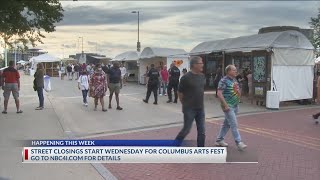 What streets are closing in downtown Columbus for Arts Festival?