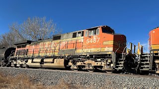 BNSF 6368 Leads a Huge H-SLADEN 3x1!