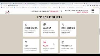 Employee Portal Login and Navigation