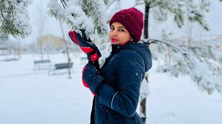 හිමෙන් හදපු ඇලිස්ට කිස් එක දෙද්දි උනු දේ | Snow say in Romania