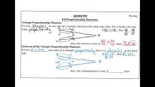 8 6 Proportionality Theorems A