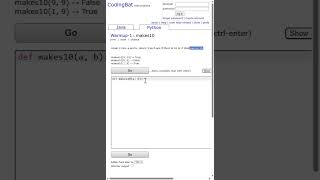 🧮 CodingBat – Python - WarmUp 1 - 06 makes10 #codingbat #programminglanguage #pythonprogramming