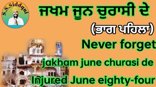 ਜਖਮ ਜੂਨ ਚੁਰਾਸੀ ਦੇ ਭਾਗ ਪਹਿਲਾ#Wounds of June Eighty-Four (Part-1)