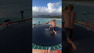 We did a photoshoot on THIS Ocean Trampoline…👀🌊#shorts