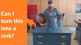 How to build a bathroom vanity out of a vintage dresser-Part 1: Fitting the case