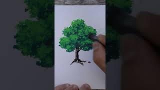 How to draw a tree in oil pastels. #shorts #shortsdrawing