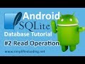 #2 Android SQLite Database Tutorial - Read Operation
