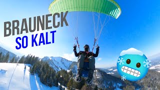 2 Stunden Winterflug mit dem Gleitschirm am Brauneck