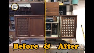 Furniture Restoration : Mid Century Modern Record Cabinet || How-To Modernize