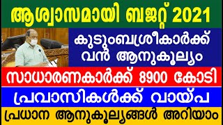 ആശ്വാസമായി ബജറ്റ് 2021 | കുടുംബശ്രീകാർക്ക് വൻ ആനുകൂല്യം | സാധാരണക്കാർക്ക് 8900 കോടി |Kerala News