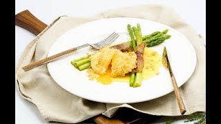 หน่อไม้ฝรั่งรับอรุณและไข่ดาวน้ำทอด Breakfast Asparagus with Crispy Eggs