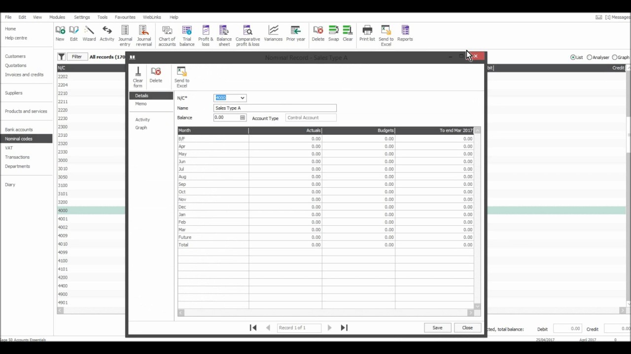 Sage 50 Tutorial - Nominal Ledger Part 3 - Editing Nominal Codes ...