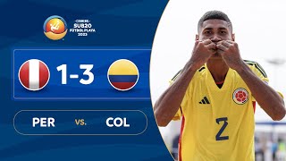 PERÚ vs. COLOMBIA [1-3] | RESUMEN | CONMEBOL SUB20 FÚTBOL PLAYA 2023