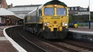 FL 66539 Passing arbroath whilst working 6K31 Mossend Down Yard to Montrose Via Aberdeen