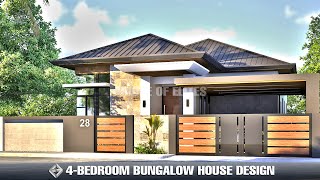 350 sqm Lot l 4-Bedroom Modern Bungalow House Design