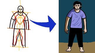 How to Draw a Human figur. മനുഷ്യശരീരം എങ്ങനെ വരക്കാം. Drawing for Beginners