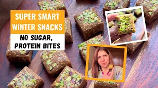 Badam Til Burfi Recipe | Healthy Winter Special Protein Rich Snack Almond Walnut and Jaggery Bites