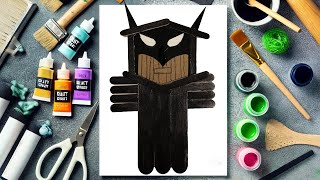 DIY Batman Craft | Popsicle Stick Batman | Easy Superhero Craft #diy #craft #craftyfun #kids