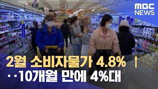 2월 소비자물가 4.8% ↑‥10개월 만에 4%대 (2023.03.06/930MBC뉴스)