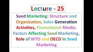 Lecture 25 Seed Technology