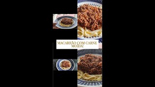 Macarrão com carne moída.