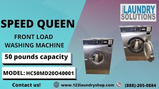 SPEED QUEEN 50 LBS FRONT LOAD WASHING MACHINE MODEL NO HC50MD20O40001 SERIAL NO M0900178021