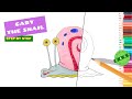 How to draw Gary from Spongebob step by step