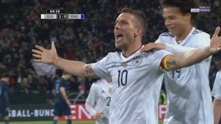 Lukas Podolski vs Inglaterra - Último partido por la Selección Alemana 22/03/2017