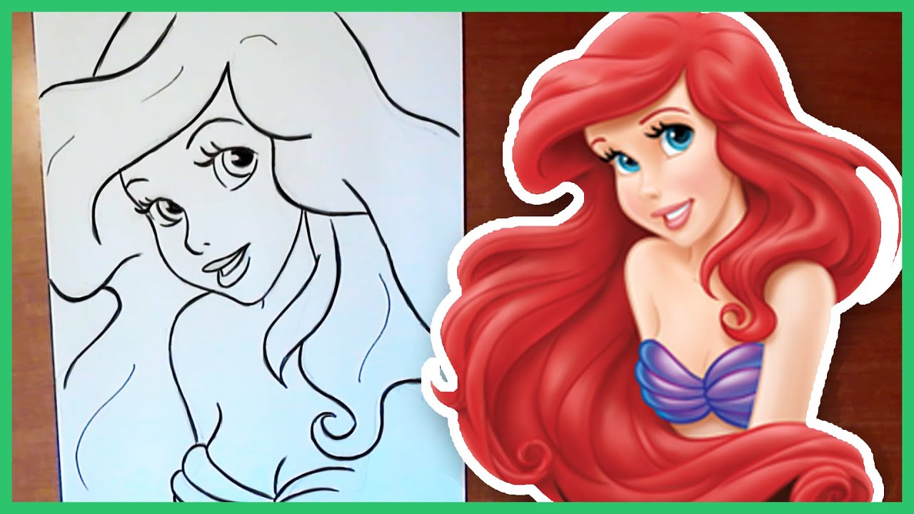 How To Draw Ariel The Little Mermaid Youtube