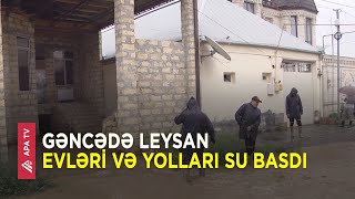 Gecə saatlarından yağmağa başlayan leysan Gəncədə bir sıra fəsadlara yol açdı – APA