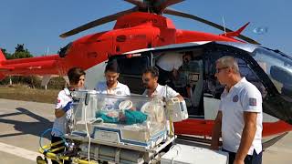 Kalbi Duran Yeni Doğmuş Bebeğin İmdadına Ambulans Helikopter Yetişti