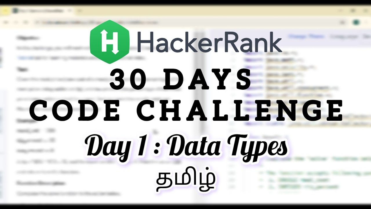 Hackerrank Day 1 Data Types Java Tamil Youtube
