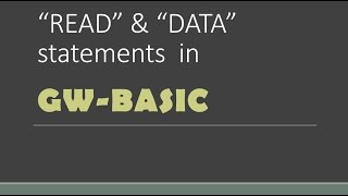 READ & DATA statements in GW-BASIC