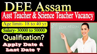 DEE Assam Asst Teacher Recruitment 2023 – Apply Online for 5320 Posts l Job For Assam