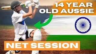 BATTING IN INDIA | 14 year old Australian's Net Session in India