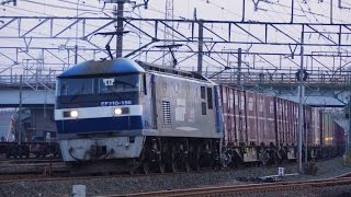 JR貨物 西浜松駅を出発する【1071レ】EF210-156牽引 【5085レ】EF210-127牽引 2015/12/27