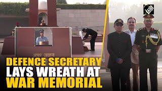 Defence Secretary Rajesh Kumar Singh lays wreath at National War Memorial