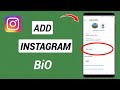 How to Add Bio On Instagram - Full Guide