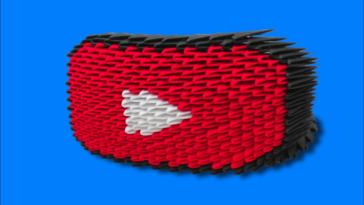 Creating A 3d Origami Youtube Play Button Step By Step Tutorial Youtube