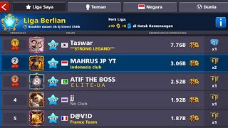 8 ball pool. misi Kejar top 3 besar liga Berlian