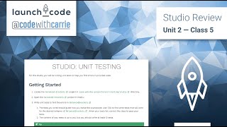 U2 (Java) Chapter 6 Studio Review — Unit Testing