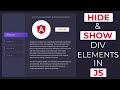 Hide and Show div elements using Javascript -- Tabs in Javascript -- CSS Tabs