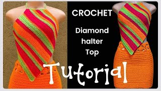 Crochet diamond halter top