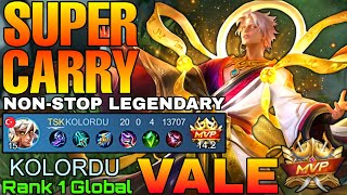 Super Carry Vale 20 Kills Gameplay - Top 1 Global Vale by KOLORDU - Mobile Legends