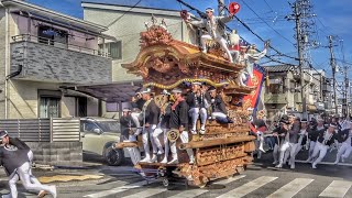 2024.11.17 高石市 綾井 昇魂式 お別れ曳行 やりまわし② 等乃伎神社への往復 だんじり