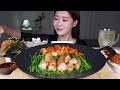 asmr mukbang beef intestines daechang crispy and juicy 💦 with chives u0026 kimchi korean food