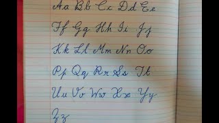 How to write English capital and small letters in cursive handwriting basics explained inTelugu?