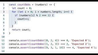 Repl.it - Using console.assert() as a simple testing framework