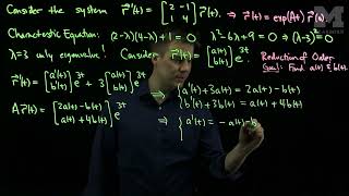 Reduction of Order for Repeated Eigenvalues An Example