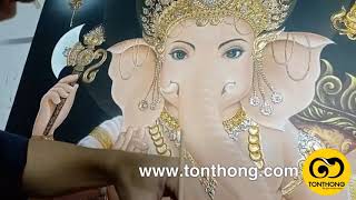 สอนศิลป์ - ภาพวาดองค์พระพิฆเนศ ต้นทองแกลเลอรี่ Painting Art  of Ganesha